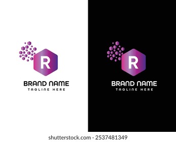 Diseño de logotipo de aeroplano de hoja de letra R 
