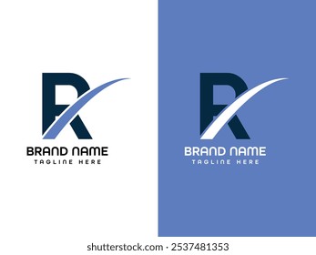 Diseño de logotipo de aeroplano de hoja de letra R 