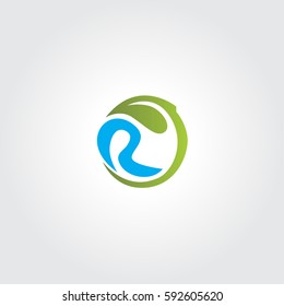 R Letter Leaf Logo