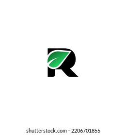 R letter leaf logo Design Template Vector Graphic Branding Element.