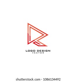 R Letter Line Art Logo Design
