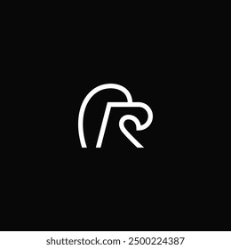 R letter line combination with eagle logo design.