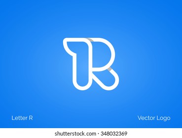 R Letter Linear Flat Minimal Alphabet typo logo icon