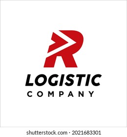 R letter logistic company logo design