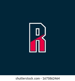 abstraktes R-Buchstaben-Logo, Vorlage für fette Vektorillustration