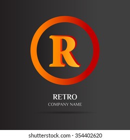 R Letter logo Abstract design for Corporate Business Identity on black background with simple text