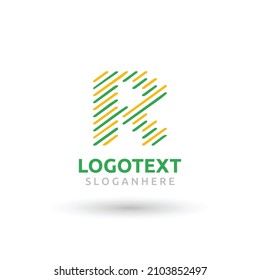 R letter logo, R abstract logo, R stroke line design