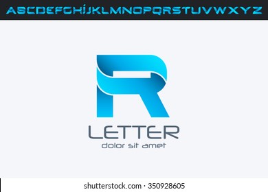 R Letter Logo, alphabet logo design.