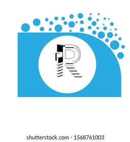 r letter logo with background.