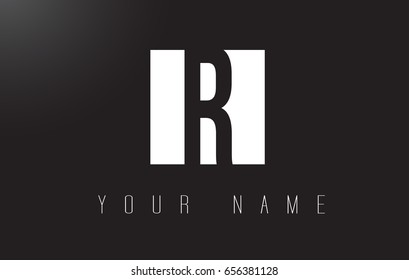 R Letter Logo With Black and White Letters Negative Space Design.
