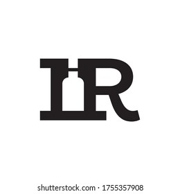 R / I R letter logo bottle design concept