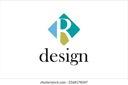 r letter logo for business brand vector colourful design template