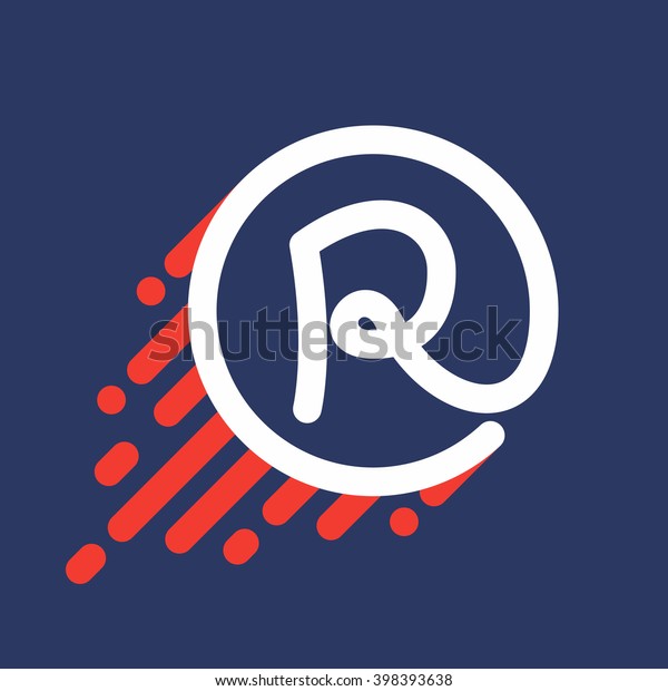 R letter logo in circle with speed line. Font
style, vector design template elements for your sport application
or corporate identity.
