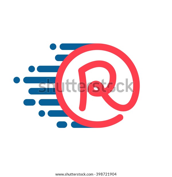 R letter logo in circle with speed line. Font\
style, vector design template elements for your sport application\
or corporate identity.