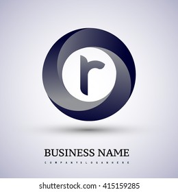 R letter logo in the circle. Vector design template elements for your application or company identity.