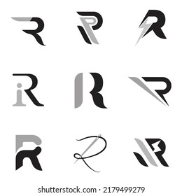 R letter logo collection design