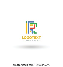 R letter logo, colorful R logo, R logo design