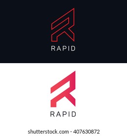 R letter logo company sign vector design