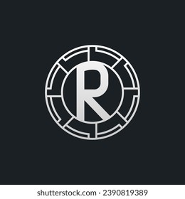 R Letter Logo Concept. Creative Minimal Monogram R Logo Template. Universal Premium Logotype