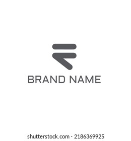 R Letter Logo Concept Modern abstract with negative space arrow vector design template