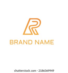 Concepto de logotipo de letra R Resumen moderno con plantilla de diseño de vectores de flecha de espacio negativo
