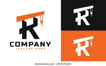 R Letter Logo With Crane