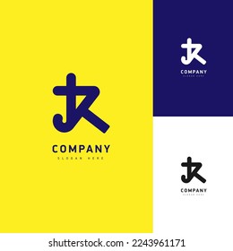 R-Buchstaben-Logo mit Cursor markieren lustigen Stil mit blauer gelber Farbe