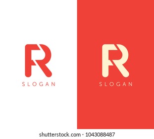 R letter logo cut design template