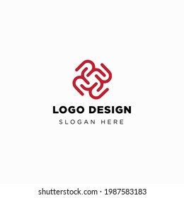 R letter logo design and R abstract shapes flat minimalist vector template.