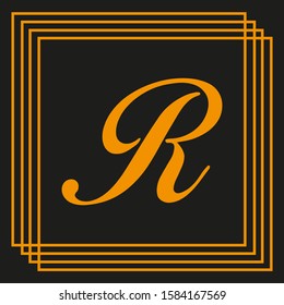 R letter logo design in background color in black.Simple letter design.