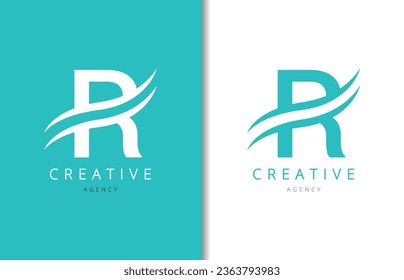 R Letter Logo Design with Background and Creative company logo. Modern Lettering Fashion Design. Vector illustration