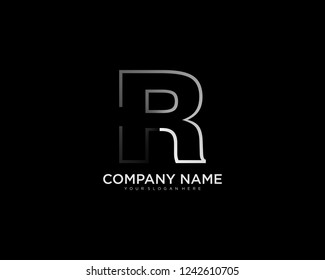 R Letter Logo Design Creative Paper Cut and Serif Font.