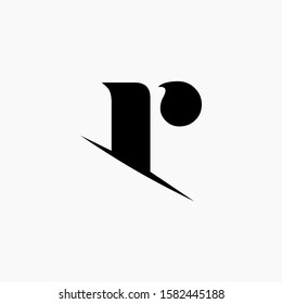 R Letter Logo Design with Creative Cut. simple design. graphic elegant and unique sliced design template Vector. - vector