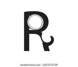 R letter logo design element