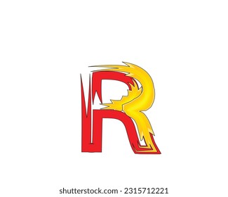 R letter logo design element
