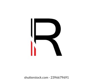 R letter logo design element
