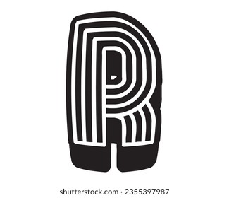 R letter logo design elements symbols
