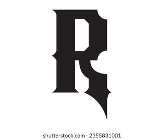 R letter logo design elements symbols