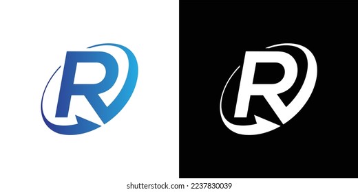 Diseño de logotipo de letra R, logotipo de monograma R, icono de iniciales R, símbolo R de letra
