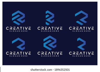 conjunto de diseño de logotipo de letra r