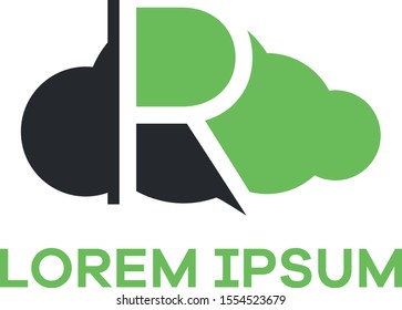R letter logo design. Letter r in sky shape vector illustration.