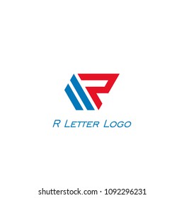 R letter logo design, square concept, vector icons.