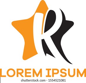 R letter logo design. Letter r in star shape vector illustration.	