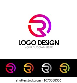 R Letter logo Design Template Vector 