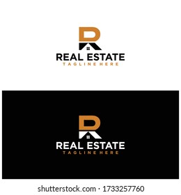 R Letter Logo Design Template Vector. Letter DR logo vector.Real estate logo template.