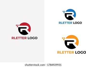 Plantilla de diseño de logotipo de carta R, logotipo creativo de R 