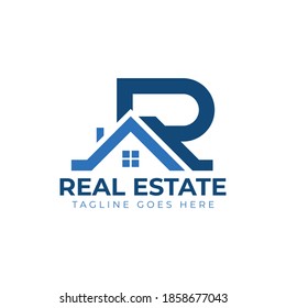 R Letter Logo Design Template Vector. Letter DR logo vector. Real estate logo template