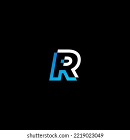 R letter logo design template elements. Modern abstract digital alphabet letter logo. Vector illustration.