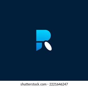 Elementos de plantilla de diseño de logotipo de letra R. Logo de la letra digital abstracta moderna. Ilustración vectorial.