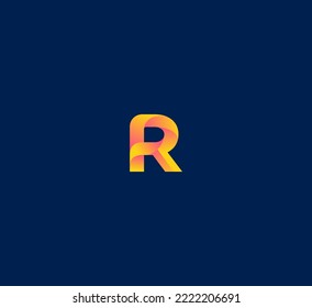 R letter logo design template elements. Modern abstract digital alphabet letter logo. Vector illustration. 3D R letter logo. 3D colorful letter . Technology logo.